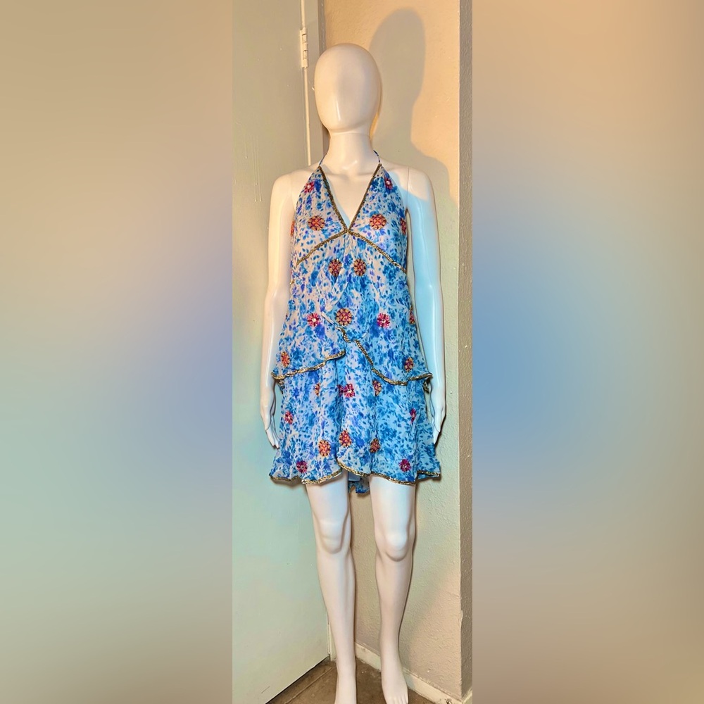Zara Blue Floral Mini Dress